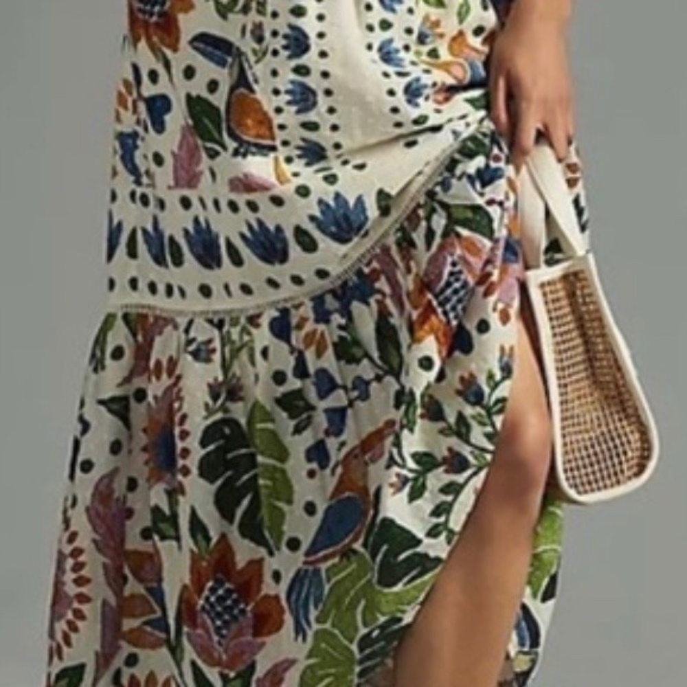 FARM Rio Summer Garden Cotton Maxi Dress Size XXS - Picture 3 of 11